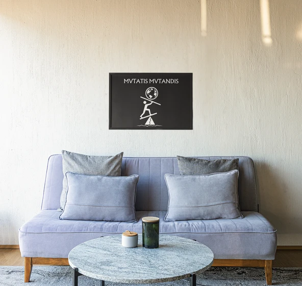 Mutatis Mutandis Çerçeveli Tablo  Değişimi ve Uyumu Yansıtan Felsefi Tasarım Hediyesi, 30x42 cm - 2