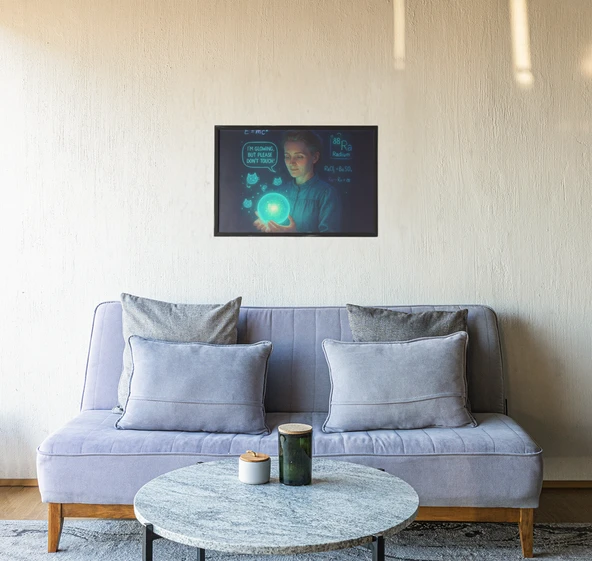Marie Curie Radium Çerçeveli Tablo Bilim Tarihi ve Fizik Temalı Sanat 30x42 cm - 2