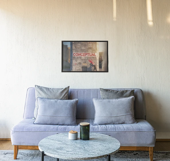 Conceptual Art Çerçeveli Tablo  Modern Mimari Mizah  Ofis Dekoru  Duvar Dekoru  30x42 cm - 2