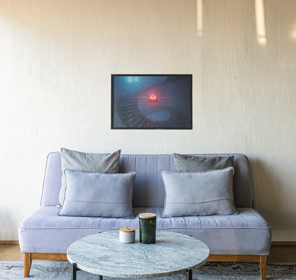 Modern Mimari Çerçeveli Tablo Soyut Baskı Gelecekçi Duvar Sanatı Dijital Dekor 30x42 cm - 2