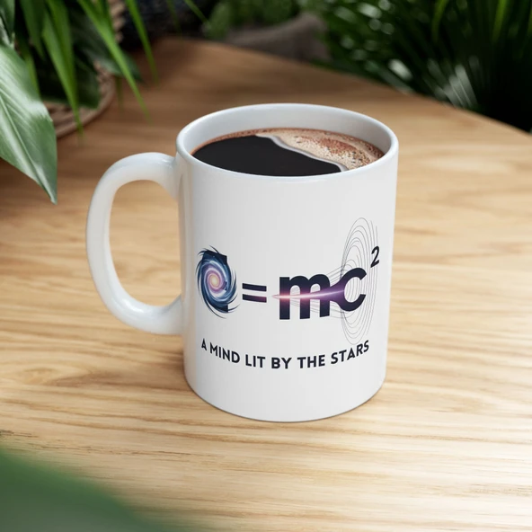 E=mc2 Einstein Kupa, Bilimseverler ve Fizikçiler İçin Tasarım Kupa Bardak Hediyesi - 5