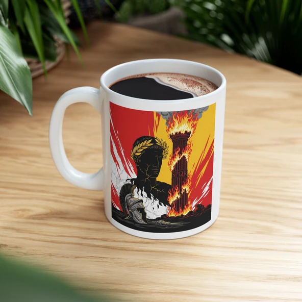 Roma İmparatorluğu Kupa Bardak Sezar ve Tarih Tasarımlı Özel Kupa Bardak Hediyesi - 4