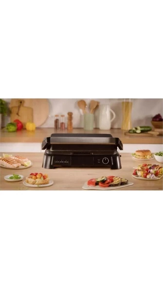 SuperGrill 3in1 4 Porsiyon Kapasiteli 2000 Watt Barbekü Izgara ve Tost Makinesi - Inox - Resim 4