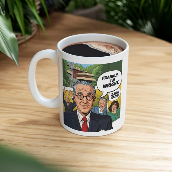 Mimarlık Mizah Kupa Bardak Frank Lloyd Wright Zaha Hadid Tasarım Mimar Hediye Porselen Kahve Kupası - 4