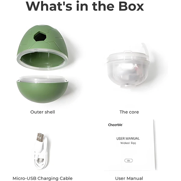 Cheerble Şarjlı Kedi Köpek Ödül Topu Oyuncağı Yeşil 8x8x10Cm - 2