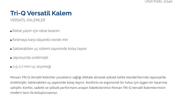 Pensan Tri - Q Versatil Mor 0.7 mm Kalem 21140 - 2