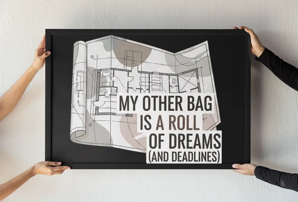 Mimarlara Özel Sanatsal Çerçeveli Tablo Tasarım Tutkunları için Modern Dekor 30x42 cm