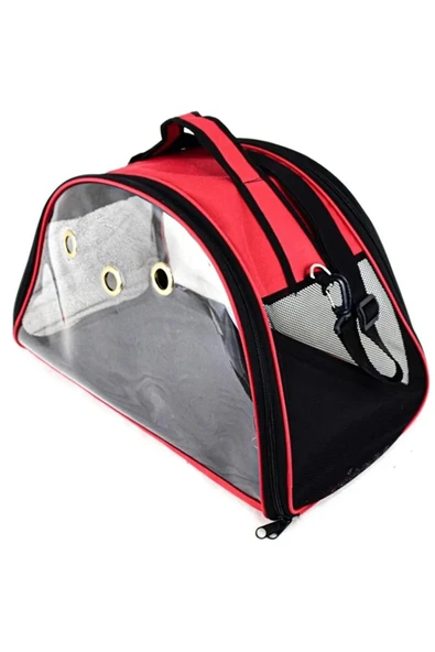 Star Kedi Çantası Kırmızı, Alt taban bükülmez YIKANABİLİR, Kedi Taşıma Çantası - Resim 2