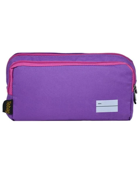 Tebag İki Gözlü Mor Kalem Çantası ürün görseli