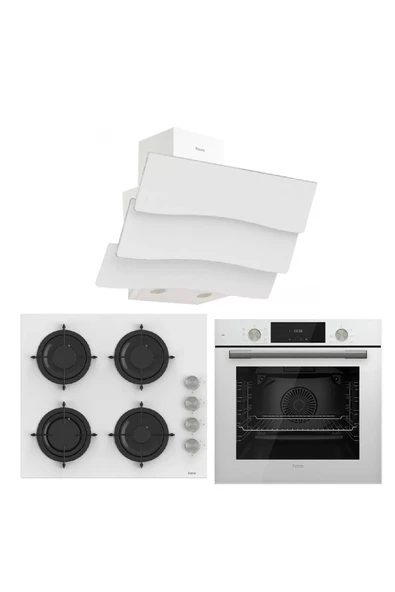 Ferre Luxury Editone beyaz Mega Ankastre Set (qms63cb + cs206 + d024) - 1