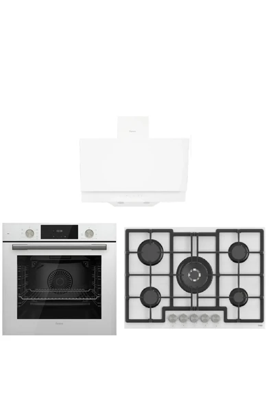 Ferre Flowart iconic Serisi Beyaz  ANKASTRE Set ( -D017- - -Ed036- - -Qms63cb- ) - 1