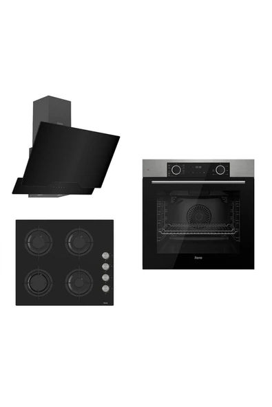 Ferre Fryart Cs Serisi Inox-siyah Ankastref Cam Set (d063 + Cs205 + Xe63mı)