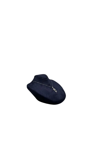 Yerde Model Sardunya Kumaş Lacivert Renk Boy 19 cm En 16 cm Kolye Takı Mankeni - 1
