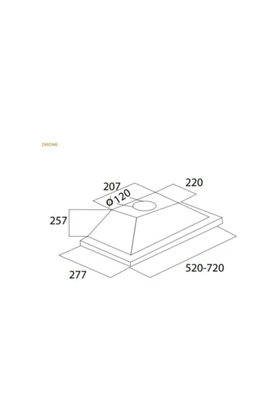 ukinox Drone 52 Cm Gömme Aspiratör - Resim 2