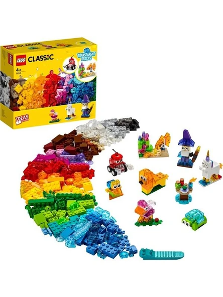 LEGO Classic Yaratıcı Şeffaf Yapım Parçaları 11013-4 Yaş ve Üzeri Çocuklar İçin Şeffaf Yapım Parçaları İçeren Yaratıcı Oyuncak Yapım Seti (500 Parça) ürün görseli