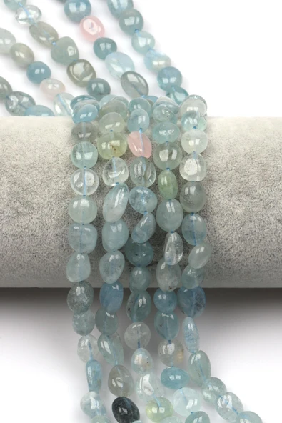 Akuamarin Doğaltaş Dizi 8 x 11 mm Özel Kesim ürün görseli