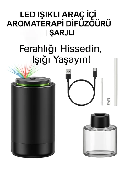Araç İçi Koku ve Işık Sistemi Yıldızlı Gökyüzü Efekti Şarjlı Araç Parfüm Dağıtıc 50 mL