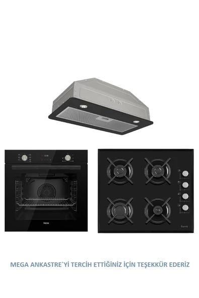 Ferre GLİNE SERİSİ GÖMME ASPİRAÖR MEGA ANKASTRE SET(D050+1140+QMS63CS) ürün görseli