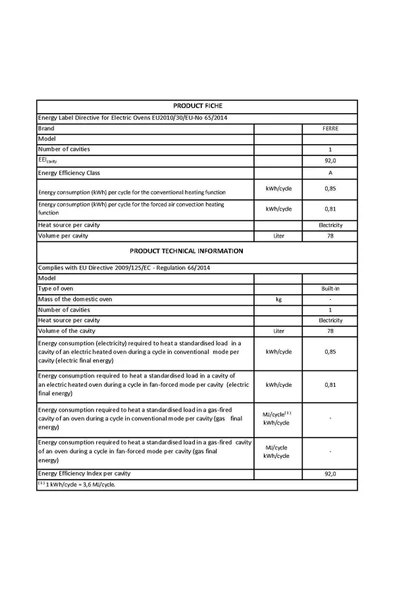 Ferre FRYART MEGA SERİSİ ANKASTRE SET ( XE63MI + RS035 + D063 ) - Resim 6