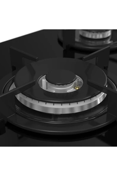 Ferre Rs035 75 Cm. 5 Gözlü Woklu Ankastre Cam Ocak - Siyah - Resim 4