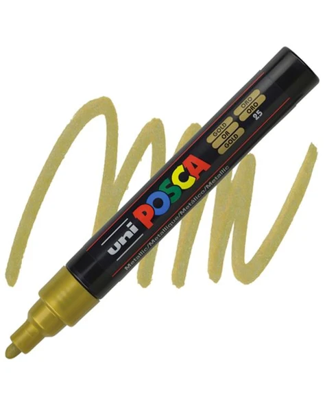 Uni Posca Su Bazlı Poster Markörü Metalik Altın 1.8 2.5mm PC5M ürün görseli