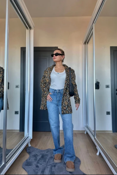 Kadın Straıght Jean Mavi - Resim 4