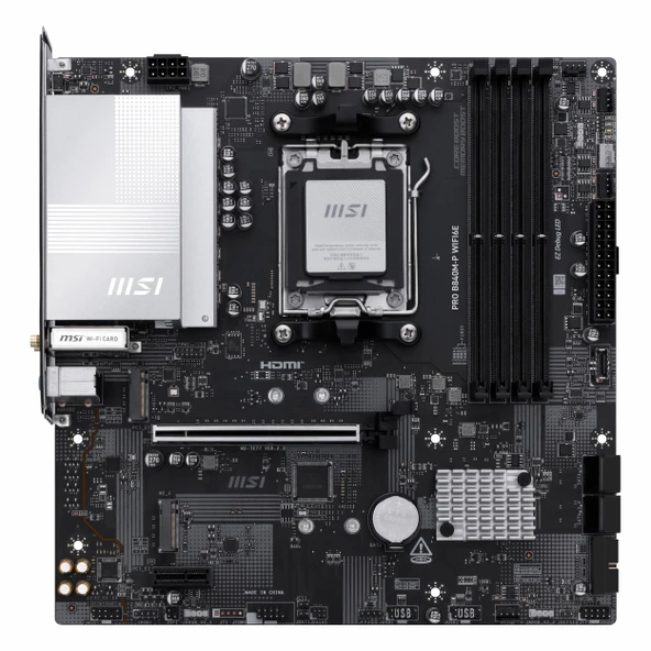 MSI Pro B840M-P WiFi6E DDR5 (8000MHz)OC M.2 HDMI/USB-C PCIe 4.0 AM5 mATX Anakart - Resim 2