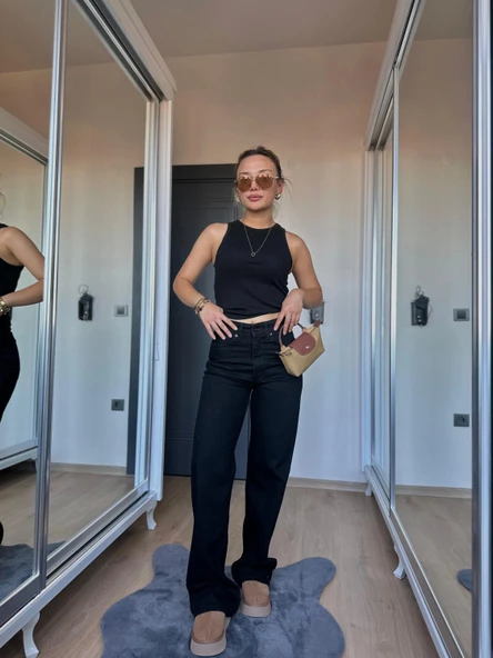 Kadın Straıght Jean Siyah - Resim 2