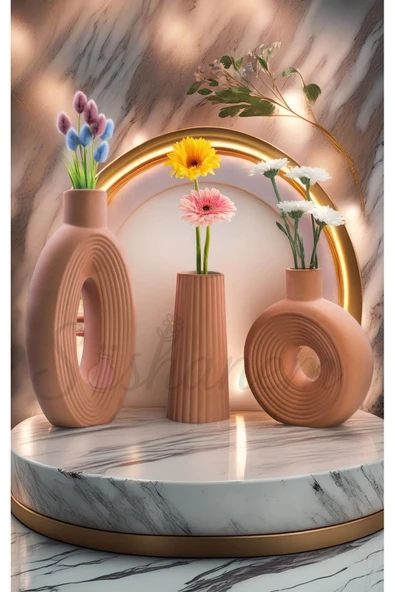 İskandinav Tarzı 3'lü Bohem Vazo Seti