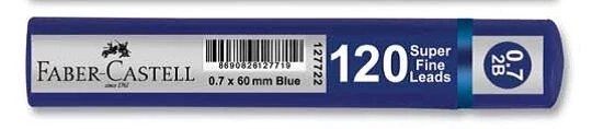 Supertrend Super Fine Min Mekanik Kurşun Kalem Ucu 0.7 2B 120'li Mavi Tüp ürün görseli 1
