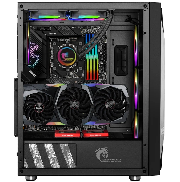 Green Griffin G3 Plus ARGB Gaming Bilgisayar Kasası 700W 80+ Bronze PSU Dahil - 5