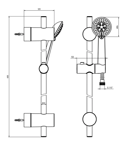 Ar Fia Hareketli Sürgülü Duş Seti Üç Fonksiyonlu 102146045 - 2