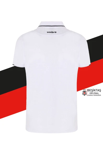 Beşiktaş Orijinal Lisanslı Polo Yaka Beyaz T-Shirt Bjk Kartal Baskılı Hediyelik Ahşap Kutulu - Resim 4