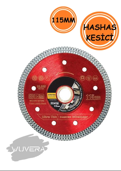 Wuvera 115 mm Seramik Mermer Fayans Kesici – İnce ve Pürüzsüz Kesim Diski - Resim 3