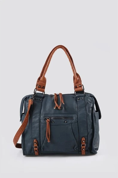 Abga Mavi Cilt Omuz Çantası ürün görseli 1