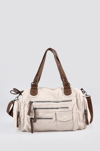 Orten Bej Cilt Omuz Çantası ürün görseli 1