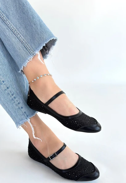 Toyan Siyah Cilt Babet Ayakkabı - Resim 3