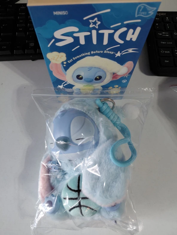 ASLANTİC STİTCH PELUŞ OYUNCAK ÇANTA SÜSÜ MAVİ