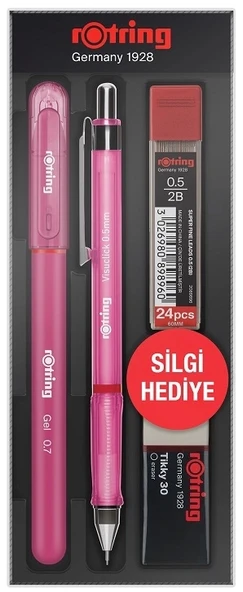 Supertrend Visuclick Versatil Kalem + Jel Kalem + Min + Silgi Okul Seti 0.5 mm PEMBE