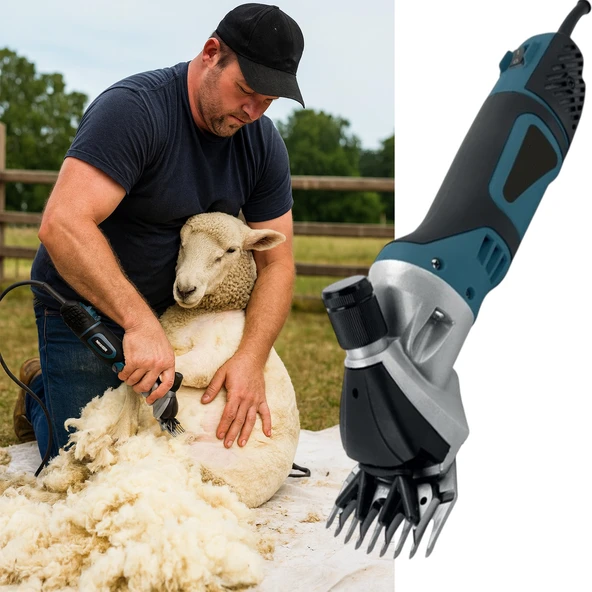 500W 80mm Elektrikli Koyun Keçi Hayvan Beiyuan Bıçaklı Kırkma Kırpma Kesme Makinası Makinesi Cihazı - Resim 3