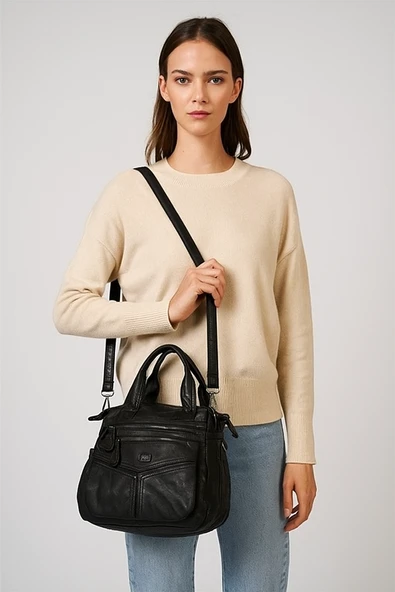 Sevva Siyah Cilt Omuz Çantası ürün görseli 1