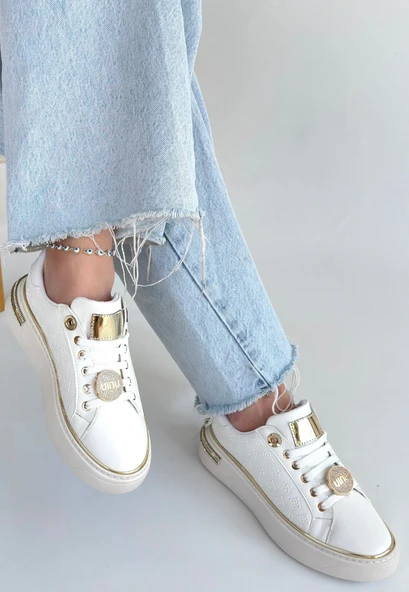 Jlar Beyaz Cilt Bağcıklı Spor Ayakkabı - Resim 2