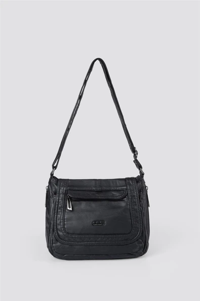 Ziwen Siyah Cilt Omuz Çantası ürün görseli 1