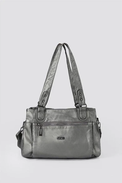 Zuwer Gri Cilt Omuz Çantası ürün görseli 1