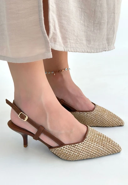 Natti Taba Cilt Topuklu Ayakkabı - Resim 2