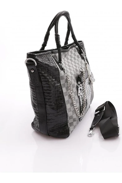 Avaj Siyah Cilt Omuz Çantası - Resim 3