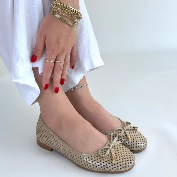 Icar Bej Cilt Babet Ayakkabı - Resim 3