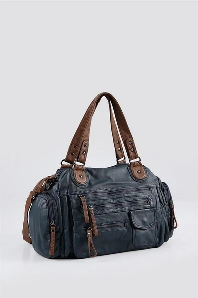 Orten Mavi Cilt Omuz Çantası - Resim 2