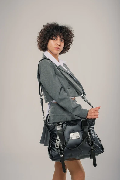 Tiven Siyah Cilt Omuz Ve Kol Çantası ürün görseli 1