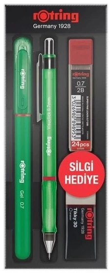 Supertrend Visuclick Versatil Kalem + Jel Kalem + Min + Silgi Okul Seti 0.7 mm YEŞİL
